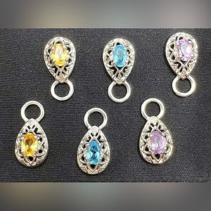 Amethyst & Topaz Dangle Earring Charm Set